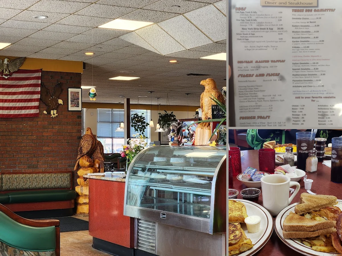Casual family restaurant seating and coffee.
